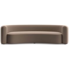 the curved sofa is made from an upholstered material, and has a rounded backrest