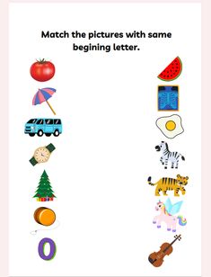 the letter o is for match the pictures with same beginning letter and then use it to write