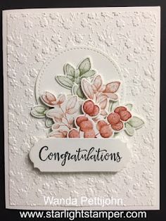 congratulations card with flowers and leaves on it