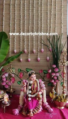 Varmahalaxmi Decoration At Home, Gauri Pooja Decoration, Varmahalaxmi Decoration, Devi Decoration At Home, Pooja Decorations At Home, Vara Lakshmi Pooja Decoration, Mahalakshmi Decoration At Home, Festival Decorations Indian