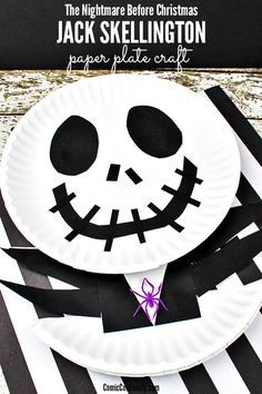 paper plate jack skellinggton craft for halloween