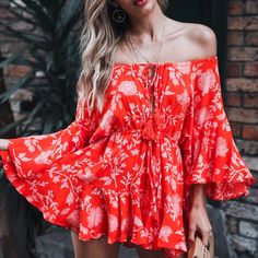 FREE SHIPPING Women Big Flare Sleeve Lace Up Jumpsuits JKP1822 Summer Fitted Long Sleeve Jumpsuits And Rompers, Fitted Long Sleeve Summer Jumpsuits And Rompers, Fitted Long Sleeve Summer Jumpsuit, Casual Off-shoulder Jumpsuits And Rompers For Brunch, Long Sleeve Floral Jumpsuit For Summer, Summer Floral Print Long Sleeve Jumpsuits And Rompers, Long Sleeve Floral Jumpsuits And Rompers For Summer, Red Long Sleeve Jumpsuits For Summer, Red Long Sleeve Jumpsuits And Rompers For Summer