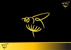 a logo for a bee company on a black and gold background with the words bees