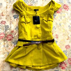 New With Tags. Color Is Similar To Mustard Yellow. All Offers Welcome. Has Faux Leather Strap Pit To Pit Measurements Small - 16” Medium - 17” Large - 18” Black One Shoulder Top, Lace Bell Sleeve Top, Embroidered Lace Top, Sleeveless Tunic Tops, Paisley Print Blouse, Embroidered Tunic Top, Sheer Lace Top, Mesh Blouse, Floral Lace Tops