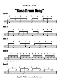 ★ Bass Drum Drag ★ FREE Video Drum Lesson | How To Play DRUM BEAT Drum Tuning