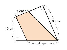 an image of a right triangle with the measurements for each side, and three sides