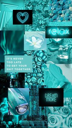 a collage of photos with the words relax and images that appear to be made out of