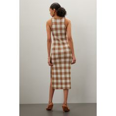 Brown (100% Bright Viscose). Casual dress. Sleeveless. Crew neck. Pull-on closure. 48" from shoulder to hemline. Imported. Sleeveless Beige Cotton Midi Dress, Beige Sleeveless Midi Dress With Button Closure, Brown Sleeveless Dress With Button Closure, Urban Outfitters Fitted Sleeveless Midi Dress, Urban Outfitters Sleeveless Summer Midi Dress, Minimalist Accessories, Sleeveless Midi Dress, Rent The Runway, Closet Designs