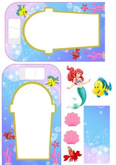 the little mermaid paper cut outs are ready to be used for crafts and other projects