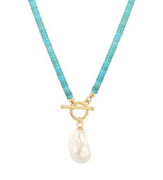 / turquoise beads / 14k gold vermeil / Baroque Pearl 12-14mm Turquoise Choker, Eye Pendant Necklace, 18k Gold Chain, Moon Pendant Necklace, Gold Moon, Expensive Jewelry, Eye Pendant, Evil Eye Pendant, Pearl Pendant Necklace