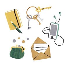 an image of various items that can be used to make a greeting card or postcard