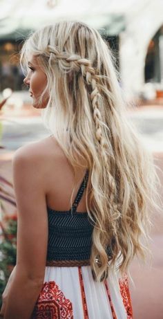 braid-hair-down-mimetik-bcn Hair Dues, Blonde Hairstyles, Fishtail Braid, Stil Boho, Girl Haircuts, Sienna Miller, Long Blonde Hair, Boho Hairstyles