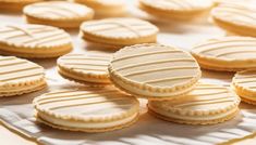 some cookies are sitting on a plate and ready to be baked into the ovens