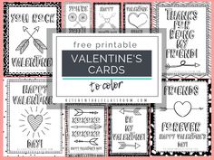 free printable valentine's cards to color