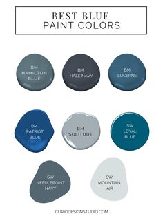 the best blue paint colors for interior walls and floors, with different shades to choose from