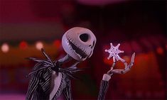 an animated skeleton holding a snowflake in its hand