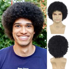 Men's Black Wigs Synthetic Hair Big Curly Short Wig Afro Hairstyles Cosplay Wigs for Boys Soft Heat Curly Short Wig, Black Wigs, Curly Short, Wigs Synthetic, Black Wig, Short Wigs, Afro Hairstyles, Cosplay Wigs, Synthetic Hair