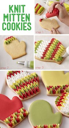 how to make knit mitten cookies for valentine's day