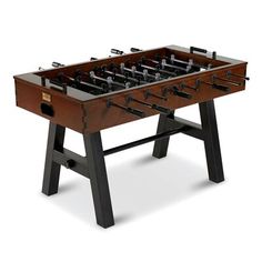 an old fashioned foosball table is shown