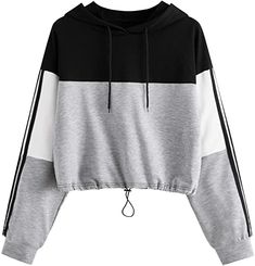 Material: Polyester Item Type: Sweater Gender: Woman US Size: S, M, L, XL, XXL Color: Red, Gray, Blue Style: Casual Korean Outfits Street Styles Kpop, Sweatshirt Crop Top, Crop Top Sweatshirt, Fashion Hoodies, Casual Stripes, Branded Sweatshirts, Women Hoodies Sweatshirts, Black And White Colour, Korean Outfits