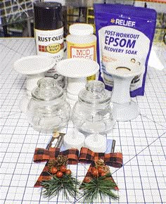 the supplies needed for making homemade christmas decorations