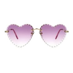 Look at the world through rose-colored glasses--literally! Pink, rimless, heart-shaped Foster Grant womens sunglasses are a fun addition to any ensemble. Even the hardwarebridge, end piece, and armis rose gold. Vibrant pink, rubber-coated temple tips ensure comfort and fit, as do nose pads. Bonus: The lenses offer 100% UVA-UVB lens protection and are resistant to scratches and impacts. Worn for over 90 years by global icons and trendsetters, Foster Grant is the original American sunglass brand. Foster Grant believes in eyewear that is effortlessly fashion forward and perfectly you, with true quality you can see and feel. Every pair of Foster Grant sunglasses, readers, blue light glasses and more are carefully constructed to give you the most comfortable fit, as well as affordable, fashion- Colored Glasses, Global Icon, Rose Gold Sunglasses, Rose Colored Glasses, Blue Light Glasses, Womens Sunglasses, Rimless Sunglasses, Sunglasses Branding, Affordable Fashion