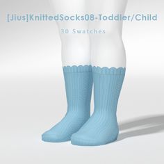 two pairs of blue socks with laces on them