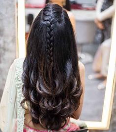 Long Hair Wedding Styles All Down Brunette, Braut Make-up, Indian Bridal Hairstyles, Hair 2018, Peinados Fáciles Para Cabello Corto