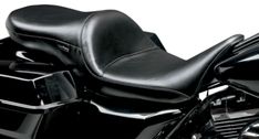 a close up of a black motorcycle seat