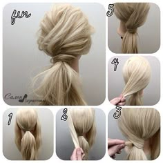 1,2,3,4,5- ready Sanggul Modern, Sweet Hairstyles, Going Out Hairstyles, A Ponytail, Hair Arrange, Great Hair, Hair Dos, Trendy Hairstyles, Hair Updos