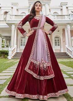 Afghani Clothes, Shadi Dresses, Embroidered Velvet, Party Wear Indian Dresses