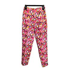 Waist: 14” Rise: 12.25” Inseam: 27” Length: 38” Pockets. Front Pleats. High Waisted. New With Tag. Retro Ankle-length Pants For Spring, Fitted Pink Pants With Elastic Waistband, Chic Pink Tapered Leg Pants, High Waist Pink Floral Print Bottoms, Pink Tapered Leg Pants With Elastic Waistband, Pink High Waist Bottoms With Floral Print, Trendy Pink Tapered Leg Bottoms, Zara Multicolor Workwear Bottoms, Casual Pink Capris For Spring