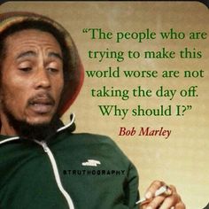 a man in a green hoodie with a quote from bob marley