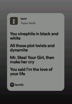 the text message that someone wrote to her on their phone is shown in black and white