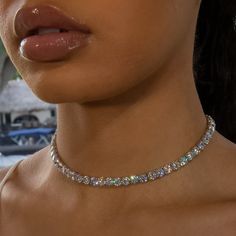 Diamond Tennis Necklace, Tennis Chain, Diamond Choker, Tennis Necklace, Girly Jewelry, Dream Jewelry, High Quality Jewelry, Cute Jewelry