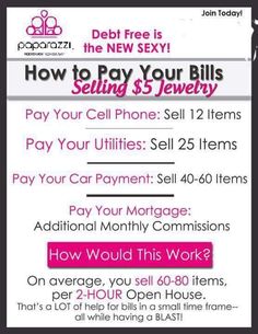 an advertisement for cell phones with the text how to pay your bills selling $ 5 jewelry