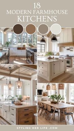 an image of modern farmhouse kitchen designs