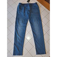 Skinny Blue Jeans, New With Tag, The Brand Is Just Love, Size M, Measurements In Pictures, 2 Back Pockets, Stretchy Pant Material, And Stretchy Around The Trim, Front Pockets Are Nonfunctional But The Back Pockets Are Functional Stretch Denim Pull-on Jeans, Denim Jeggings With Pull-on Style And Straight Leg, Denim Jeggings With Straight Leg, Stretch Denim Jeggings With Pull-on Style, Casual Denim Pull-on Jeggings, Casual Pull-on Denim Jeggings, Casual Straight Leg Pull-on Jeggings, Stretch Denim Blue Pull-on Jeans, Stretch Denim Jeans With Pull-on Style