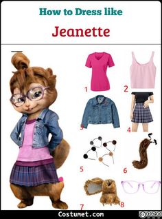 an image of clothes and accessories for children to wear in the movie how to dress like jeanette