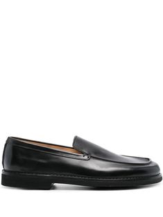 black calf leather smooth grain almond toe moc stitching branded leather insole PEVA sole slip-on style Business Slip-ons With Stitched Sole In Calf Leather, Formal Calf Leather Slip-ons With Contrast Sole, Sleek Calf Leather Slip-on Loafers, Business Casual Moc Toe Loafers With Contrast Sole, Business Loafers With Contrast Sole And Slip-on Fit, Business Slip-on Loafers With Contrast Sole, Classic Leather Shoes With Moc Toe And Contrast Sole, Classic Leather Moc Toe Shoes With Contrast Sole, Classic Moccasins With Contrast Sole And Moc Toe