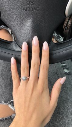 almond light pink nude nails Paznokcie Hello Kitty, Engagement Nails, Acrylic Nails Nude, Kutek Disney, Unghie Sfumate, Baby Pink Nails, Pink Ombre Nails, Nagel Tips, Her Nails