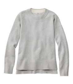 Women's Wicked Soft Cotton/Cashmere Crewneck Sweater | Sweaters at L.L.Bean Essential Crewneck, Core Wardrobe, Waffle Sweater, Funnel Neck Sweater, Cable Sweater, Women's Sweaters, Style Cardigan, Cotton Cardigan, Split Hem