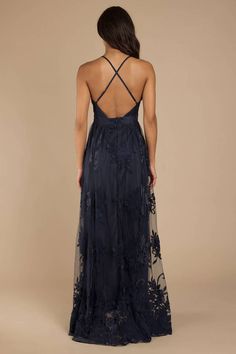 Introducing an elegant gown that will leave 'em speechless. The Analise Plunging Floral Navy Maxi Dress is a captivating long formal lace dress that w - Fast & Free Shipping For Orders over $50 - Free Returns within 10 days! Boho Country Outfits, Sunset Soiree, Formal Lace Dress, Navy Maxi Dress, Lace Formal Dress, Maxi Dress Navy, Gowns Of Elegance, Country Outfits, Lace Overlay