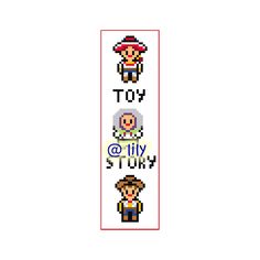 a cross stitch bookmark with the words toy and silly