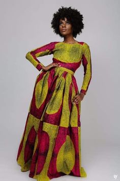 Long sleeve maxi dress is made with 💯 percent Ankara fabric fully lined and zipper at the back fo fit. Ankara dress is a type of dress that is made from Ankara fabric, which is a colorful cotton fabric with various patterns and designs. Ankara fabric is also known as African wax print, Dutch wax, or African print1. Ankara dress is popular among African women, especially in Nigeria, Ghana, and other West African countries. Ankara dress can be worn for different occasions, such as weddings, parti African Fabric Dress, Style Africain, Ghanaian Fashion, African Fashion Designers, Afrikaanse Mode, African Maxi Dresses, African Fashion Modern, African Inspired Fashion, African Print Dress