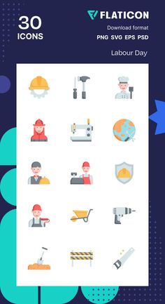 the flat icon set includes icons such as labor day and labor labor labor labor labor labor labor