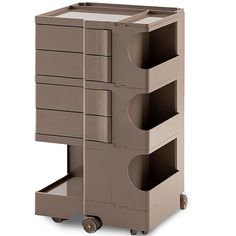 an image of a cart with drawers on the back and wheels attached to each side