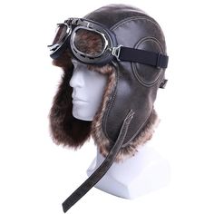 Steampunk hat: The Chapka in its Steampunk Aviator version, with its integrated glasses. A quality hat, warm and waterproof to face the violent and icy winds. Type: Steampunk hat + goggles Gender: unisex Material: 50% P.U. leather, 50% acrylic lining. Aviator Costume, Russian Ushanka, Steampunk Bag, Pilot Hat, Steampunk Shoes, Army Helmet, Women Skeleton, Steampunk Bracelet, Drag King