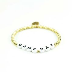 Game Day Bracelet Gold Football, Black Letter, Look On, Mix And Match, Gold And Silver, Cool Gifts, Silver Bracelets, Made In The Usa, Game Day