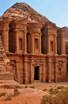 an ancient building in the middle of desert